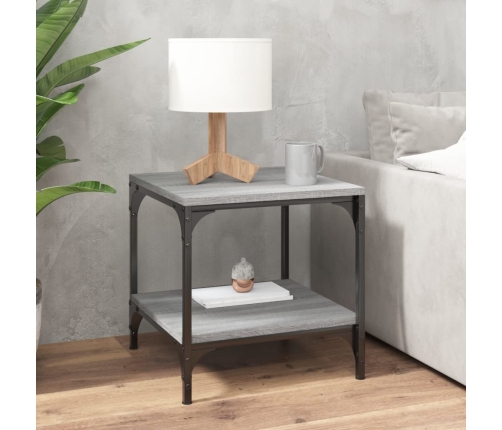 Mesa auxiliar de madera contrachapada gris Sonoma 40x40x40 cm