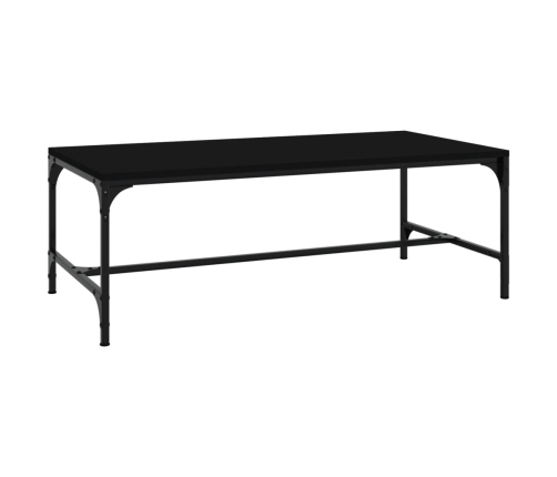 Mesa de centro de madera contrachapada negro 100x50x35 cm