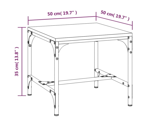 Mesa de centro madera contrachapada negra 50x50x35 cm