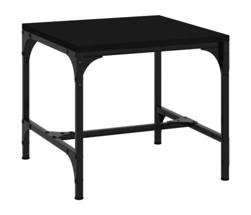 Mesa auxiliar de madera contrachapada negro 40x40x35 cm