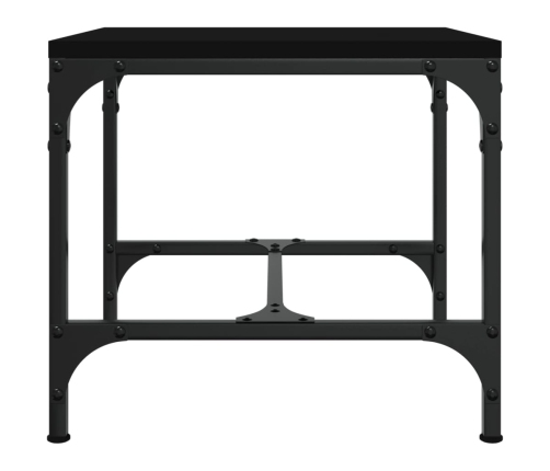 Mesa auxiliar de madera contrachapada negro 40x40x35 cm