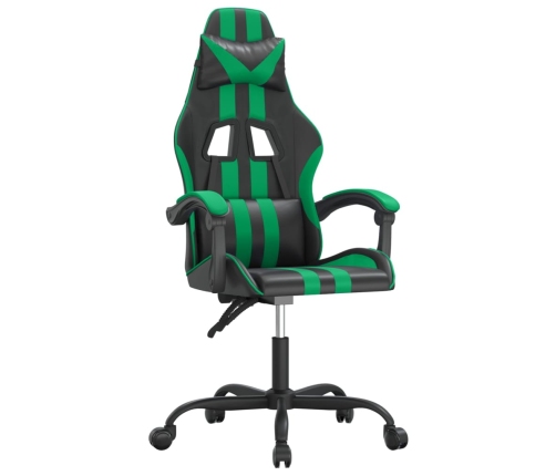 Silla gaming giratoria cuero sintético negro y verde