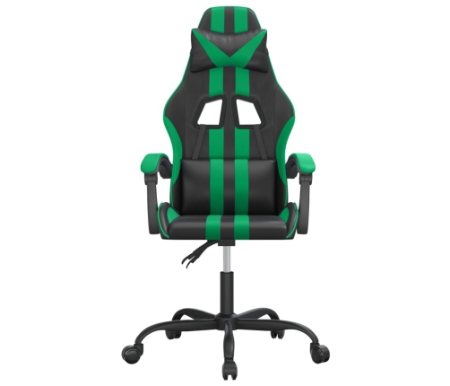 Silla gaming giratoria cuero sintético negro y verde