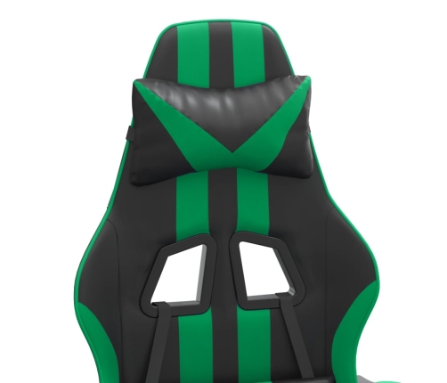 Silla gaming giratoria cuero sintético negro y verde