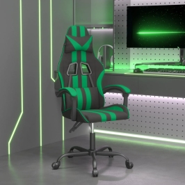 Silla gaming giratoria cuero sintético negro y verde