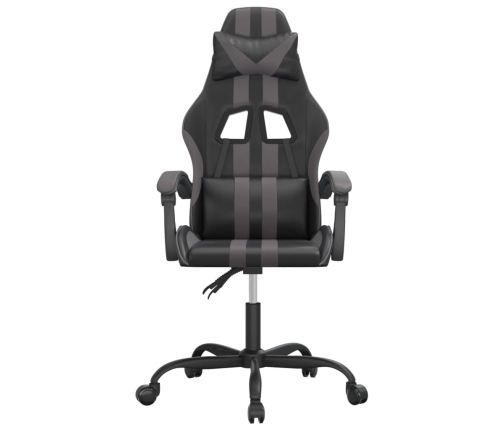 Silla gaming giratoria cuero sintético negro y gris