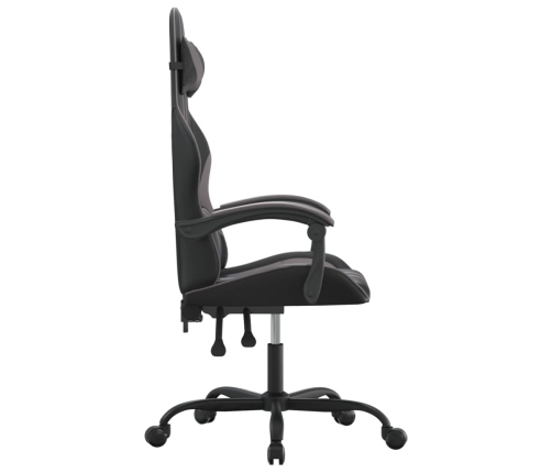 Silla gaming giratoria cuero sintético negro y gris