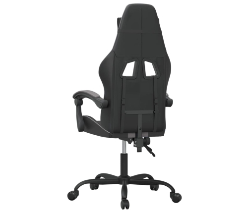 Silla gaming giratoria cuero sintético negro y gris