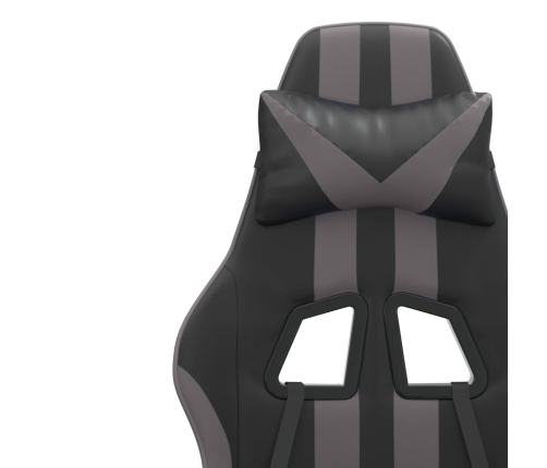 Silla gaming giratoria cuero sintético negro y gris