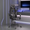 Silla gaming giratoria cuero sintético negro y gris