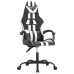 Silla gaming giratoria cuero sintético negro y blanco