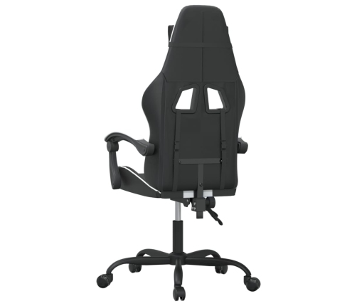 Silla gaming giratoria cuero sintético negro y blanco