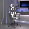 Silla gaming giratoria cuero sintético negro y blanco