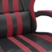 Silla gaming giratoria cuero sintético negro y rojo vino tinto