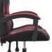 Silla gaming giratoria cuero sintético negro y rojo vino tinto