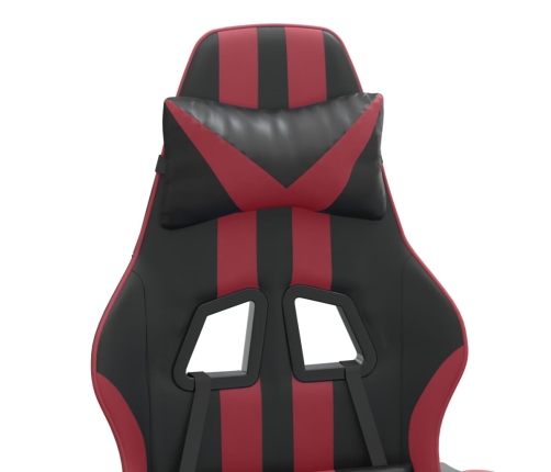 Silla gaming giratoria cuero sintético negro y rojo vino tinto