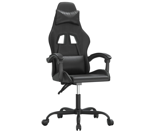 Silla gaming giratoria cuero sintético negro