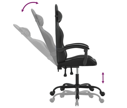 Silla gaming giratoria cuero sintético negro