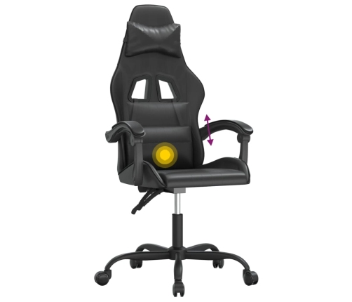 Silla gaming giratoria cuero sintético negro