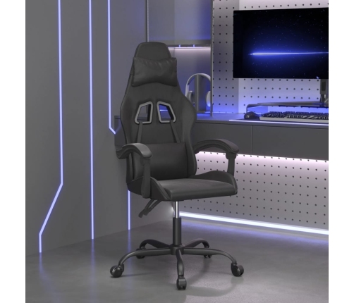 Silla gaming giratoria cuero sintético negro