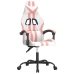 Silla gaming giratoria cuero sintético blanco y rosa