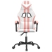 Silla gaming giratoria cuero sintético blanco y rosa