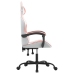 Silla gaming giratoria cuero sintético blanco y rosa