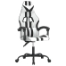 Silla gaming giratoria cuero sintético blanco y negro