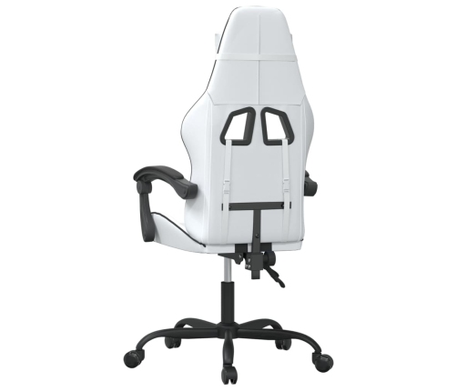 Silla gaming giratoria cuero sintético blanco y negro