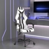 Silla gaming giratoria cuero sintético blanco y negro