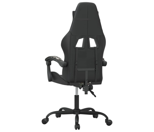 Silla gaming giratoria cuero sintético negro y camuflaje