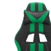 Silla gaming giratoria y reposapiés cuero sintético negro verde