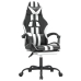 Silla gaming giratoria reposapiés cuero sintético negro blanco