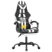 Silla gaming giratoria reposapiés cuero sintético negro blanco