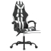 Silla gaming giratoria reposapiés cuero sintético negro blanco