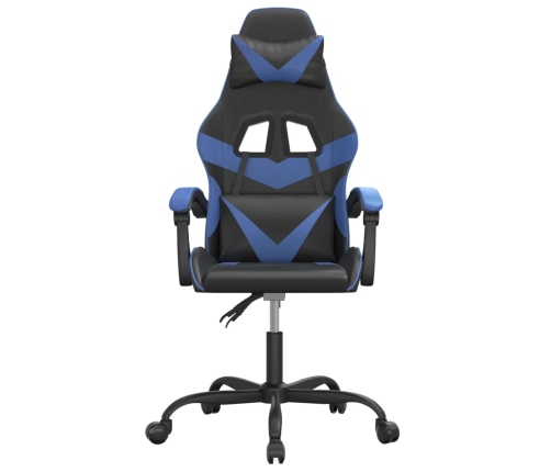 Silla gaming giratoria cuero sintético negro y azul