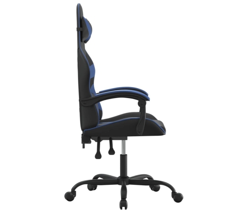 Silla gaming giratoria cuero sintético negro y azul