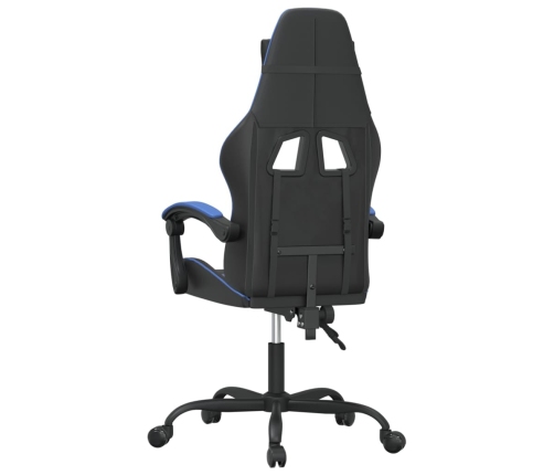 Silla gaming giratoria cuero sintético negro y azul