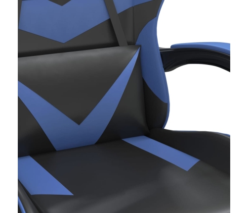 Silla gaming giratoria cuero sintético negro y azul