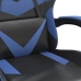 Silla gaming giratoria cuero sintético negro y azul