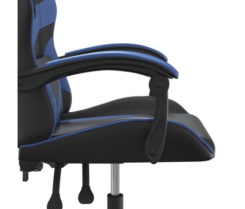 Silla gaming giratoria cuero sintético negro y azul