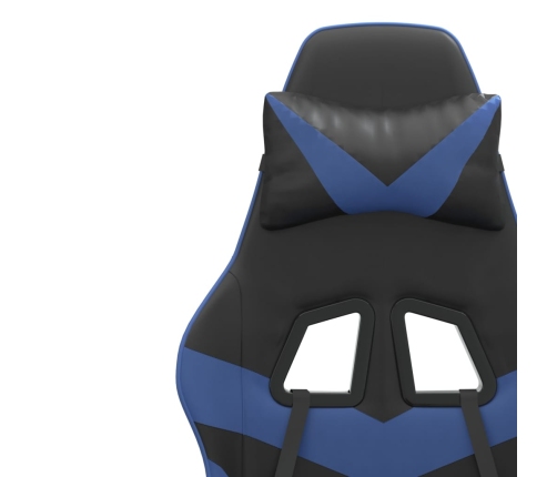 Silla gaming giratoria cuero sintético negro y azul