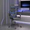 Silla gaming giratoria cuero sintético negro y azul