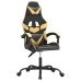 Silla gaming giratoria cuero sintético negro y dorado