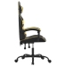 Silla gaming giratoria cuero sintético negro y dorado