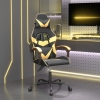 Silla gaming giratoria cuero sintético negro y dorado