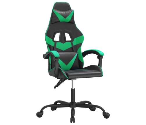 Silla gaming giratoria cuero sintético negro y verde