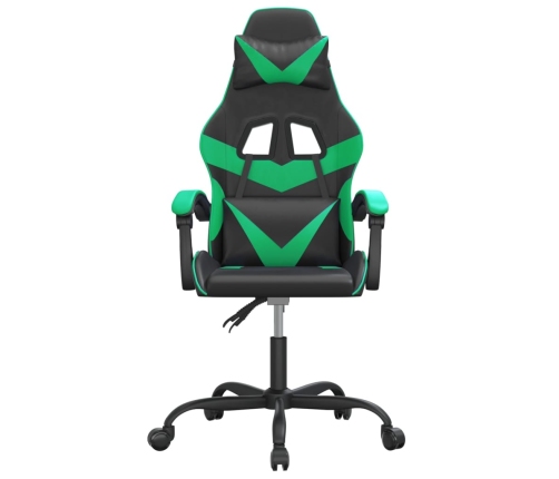 Silla gaming giratoria cuero sintético negro y verde