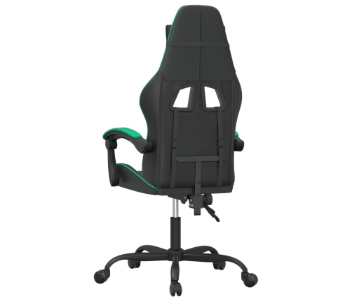 Silla gaming giratoria cuero sintético negro y verde