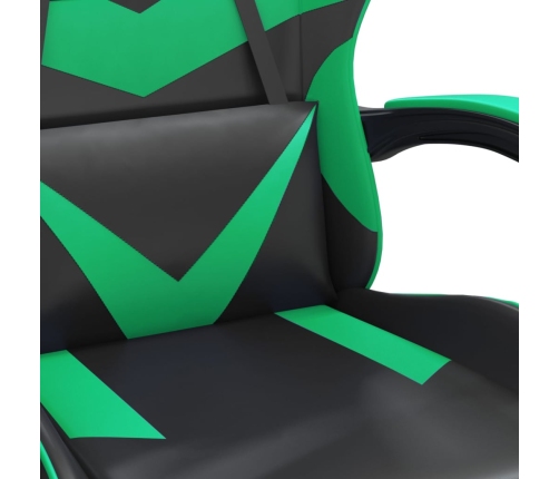 Silla gaming giratoria cuero sintético negro y verde